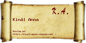 Kinál Anna névjegykártya